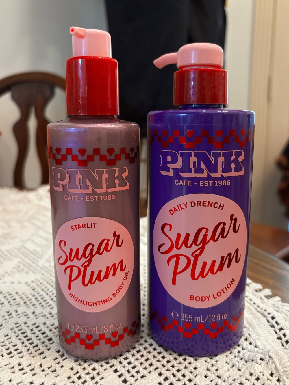 (Inventory 59&60)PINK Victoria's Secret Sugar Plum Body Lotion & HighlightingOil